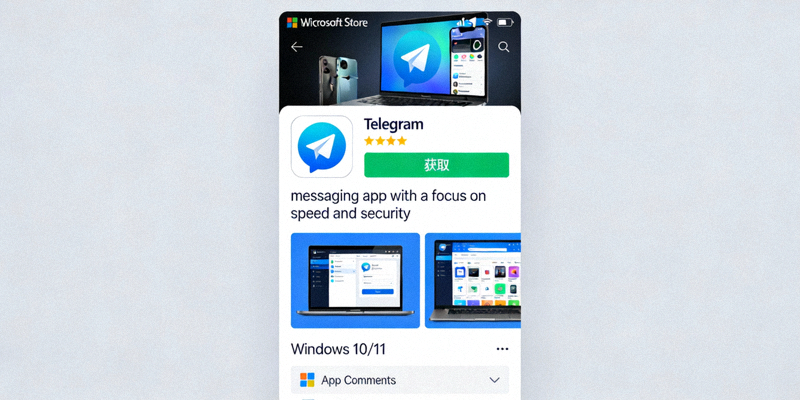 Windows系统Microsoft Store商店中Telegram应用详情页的界面截图