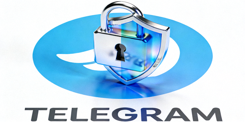 象征安全和隐私的锁与盾牌图标叠加在Telegram标识上的概念图